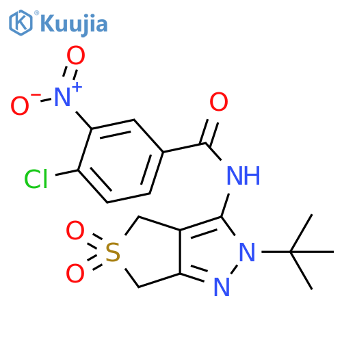 N-{2-tert-butyl-5,5-dioxo-2H,4H,6H-5lambda6-thieno3,4-cpyrazol-3-yl}-4-chloro-3-nitrobenzamide structure