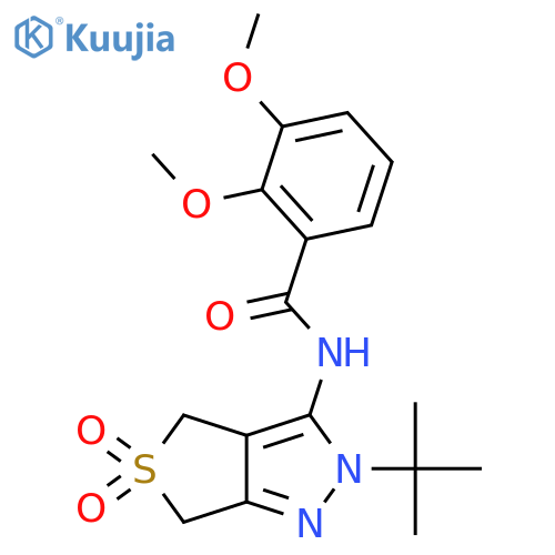 N-{2-tert-butyl-5,5-dioxo-2H,4H,6H-5lambda6-thieno3,4-cpyrazol-3-yl}-2,3-dimethoxybenzamide structure