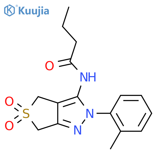 N-2-(2-methylphenyl)-5,5-dioxo-2H,4H,6H-5lambda6-thieno3,4-cpyrazol-3-ylbutanamide structure
