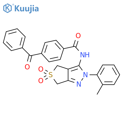 4-benzoyl-N-2-(2-methylphenyl)-5,5-dioxo-2H,4H,6H-5lambda6-thieno3,4-cpyrazol-3-ylbenzamide structure