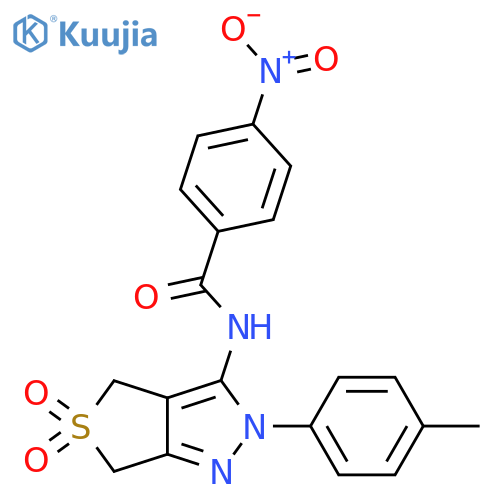 N-2-(4-methylphenyl)-5,5-dioxo-2H,4H,6H-5lambda6-thieno3,4-cpyrazol-3-yl-4-nitrobenzamide structure