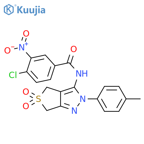 4-chloro-N-2-(4-methylphenyl)-5,5-dioxo-2H,4H,6H-5lambda6-thieno3,4-cpyrazol-3-yl-3-nitrobenzamide structure