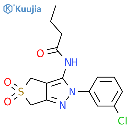 N-2-(3-chlorophenyl)-5,5-dioxo-2H,4H,6H-5lambda6-thieno3,4-cpyrazol-3-ylbutanamide structure