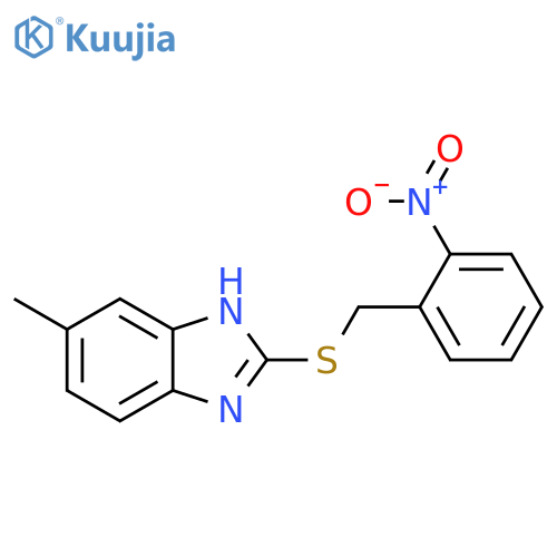 6-methyl-2-[(2-nitrophenyl)methylsulfanyl]-1H-benzimidazole structure