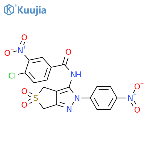 4-chloro-3-nitro-N-2-(4-nitrophenyl)-5,5-dioxo-2H,4H,6H-5lambda6-thieno3,4-cpyrazol-3-ylbenzamide structure