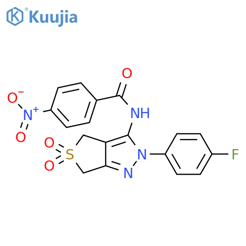 N-2-(4-fluorophenyl)-5,5-dioxo-2H,4H,6H-5lambda6-thieno3,4-cpyrazol-3-yl-4-nitrobenzamide structure