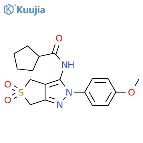 N-2-(4-methoxyphenyl)-5,5-dioxo-2H,4H,6H-5lambda6-thieno3,4-cpyrazol-3-ylcyclopentanecarboxamide structure