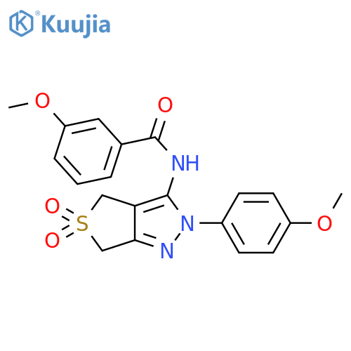 3-methoxy-N-2-(4-methoxyphenyl)-5,5-dioxo-2H,4H,6H-5lambda6-thieno3,4-cpyrazol-3-ylbenzamide structure