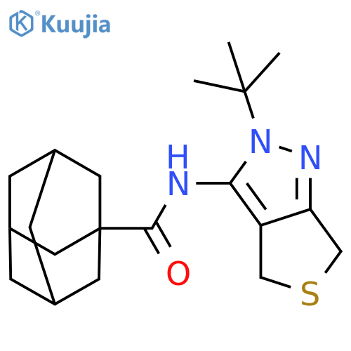 N-{2-tert-butyl-2H,4H,6H-thieno3,4-cpyrazol-3-yl}adamantane-1-carboxamide structure