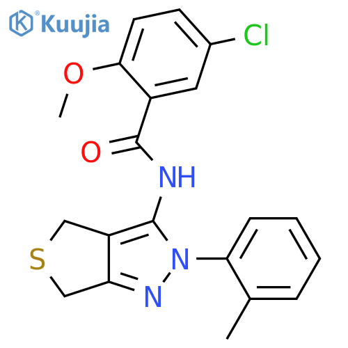 5-chloro-2-methoxy-N-2-(2-methylphenyl)-2H,4H,6H-thieno3,4-cpyrazol-3-ylbenzamide structure