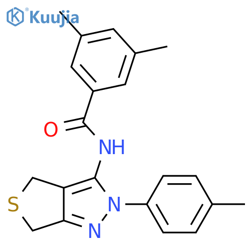 3,5-dimethyl-N-2-(4-methylphenyl)-2H,4H,6H-thieno3,4-cpyrazol-3-ylbenzamide structure