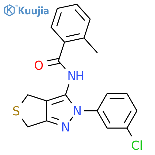N-[2-(3-chlorophenyl)-2H,4H,6H-thieno[3,4-c]pyrazol-3-yl]-2-methylbenzamide structure