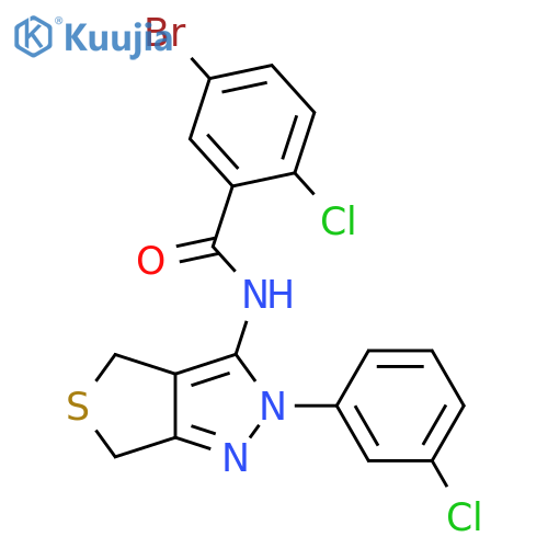 5-bromo-2-chloro-N-2-(3-chlorophenyl)-2H,4H,6H-thieno3,4-cpyrazol-3-ylbenzamide structure