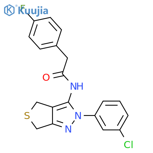 N-2-(3-chlorophenyl)-2H,4H,6H-thieno3,4-cpyrazol-3-yl-2-(4-fluorophenyl)acetamide structure