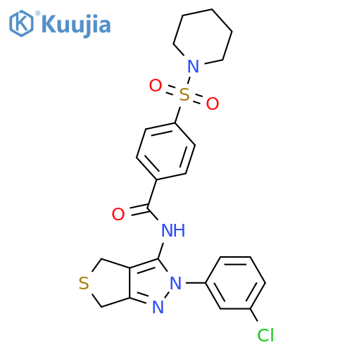 N-2-(3-chlorophenyl)-2H,4H,6H-thieno3,4-cpyrazol-3-yl-4-(piperidine-1-sulfonyl)benzamide structure