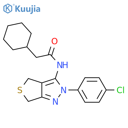 N-2-(4-chlorophenyl)-2H,4H,6H-thieno3,4-cpyrazol-3-yl-2-cyclohexylacetamide structure
