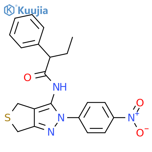 N-2-(4-nitrophenyl)-2H,4H,6H-thieno3,4-cpyrazol-3-yl-2-phenylbutanamide structure