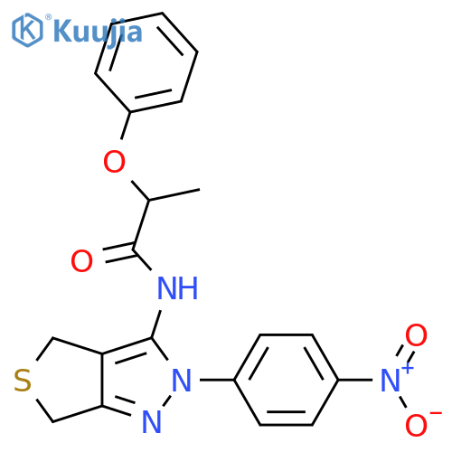N-2-(4-nitrophenyl)-2H,4H,6H-thieno3,4-cpyrazol-3-yl-2-phenoxypropanamide structure