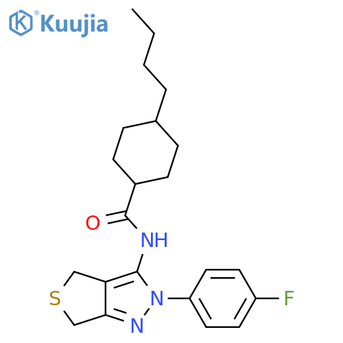 4-butyl-N-2-(4-fluorophenyl)-2H,4H,6H-thieno3,4-cpyrazol-3-ylcyclohexane-1-carboxamide structure