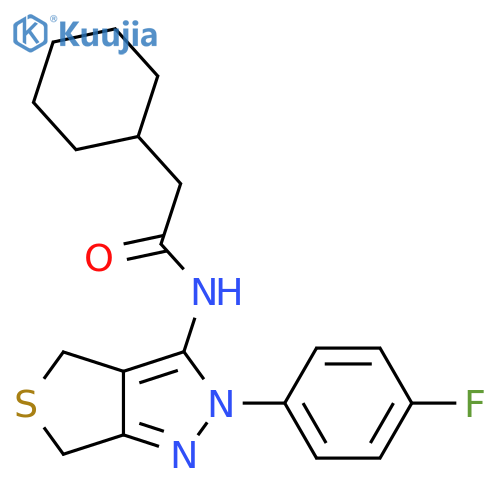 2-cyclohexyl-N-[2-(4-fluorophenyl)-2H,4H,6H-thieno[3,4-c]pyrazol-3-yl]acetamide structure