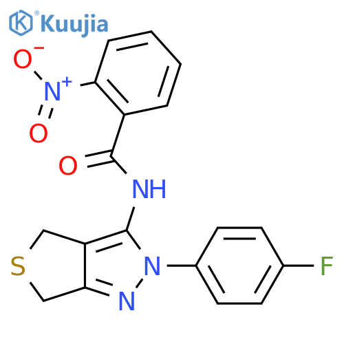 N-2-(4-fluorophenyl)-2H,4H,6H-thieno3,4-cpyrazol-3-yl-2-nitrobenzamide structure