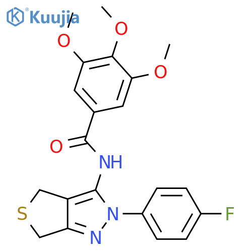 N-2-(4-fluorophenyl)-2H,4H,6H-thieno3,4-cpyrazol-3-yl-3,4,5-trimethoxybenzamide structure