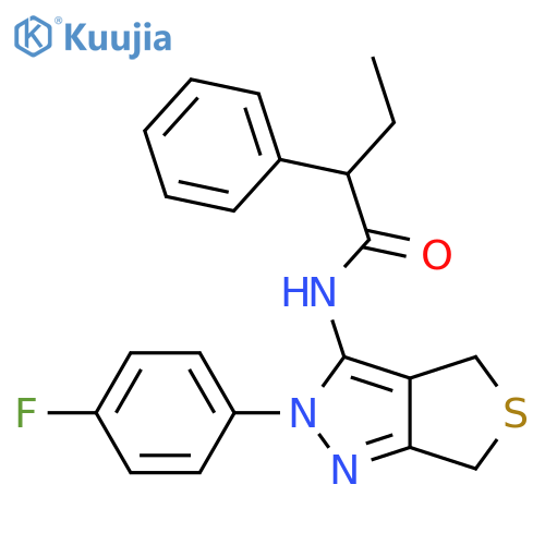 N-2-(4-fluorophenyl)-2H,4H,6H-thieno3,4-cpyrazol-3-yl-2-phenylbutanamide structure