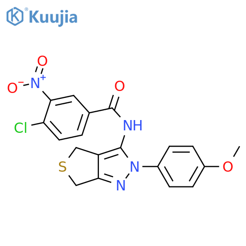 4-chloro-N-2-(4-methoxyphenyl)-2H,4H,6H-thieno3,4-cpyrazol-3-yl-3-nitrobenzamide structure