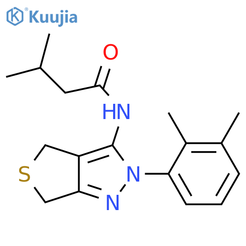 N-2-(2,3-dimethylphenyl)-2H,4H,6H-thieno3,4-cpyrazol-3-yl-3-methylbutanamide structure
