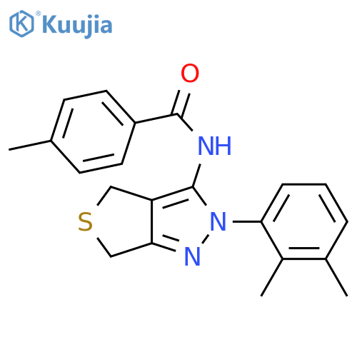 N-2-(2,3-dimethylphenyl)-2H,4H,6H-thieno3,4-cpyrazol-3-yl-4-methylbenzamide structure