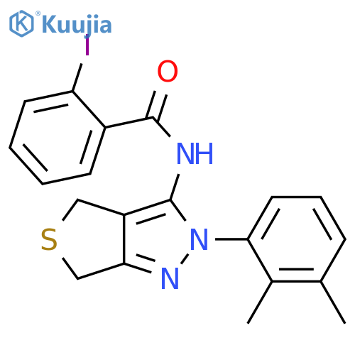 N-2-(2,3-dimethylphenyl)-2H,4H,6H-thieno3,4-cpyrazol-3-yl-2-iodobenzamide structure