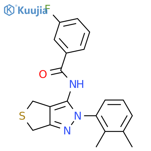 N-2-(2,3-dimethylphenyl)-2H,4H,6H-thieno3,4-cpyrazol-3-yl-3-fluorobenzamide structure