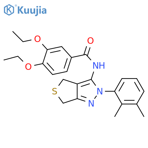 N-2-(2,3-dimethylphenyl)-2H,4H,6H-thieno3,4-cpyrazol-3-yl-3,4-diethoxybenzamide structure
