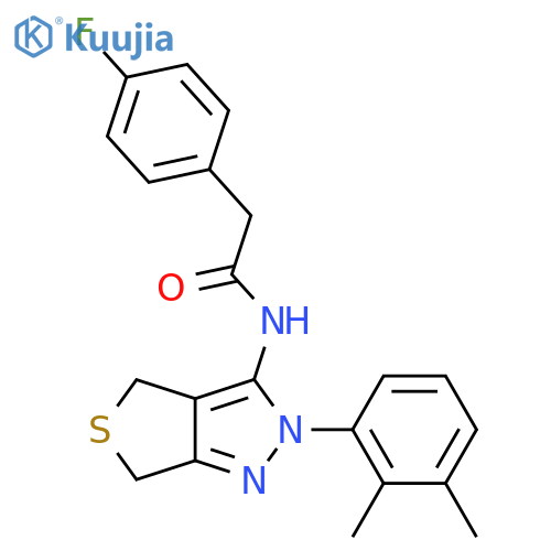 N-2-(2,3-dimethylphenyl)-2H,4H,6H-thieno3,4-cpyrazol-3-yl-2-(4-fluorophenyl)acetamide structure