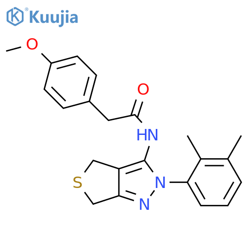 N-2-(2,3-dimethylphenyl)-2H,4H,6H-thieno3,4-cpyrazol-3-yl-2-(4-methoxyphenyl)acetamide structure