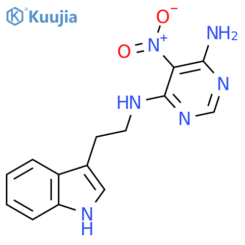 N4-2-(1H-indol-3-yl)ethyl-5-nitropyrimidine-4,6-diamine structure