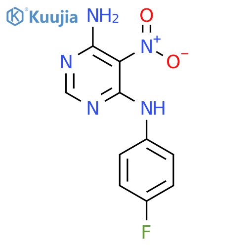 N4-(4-fluorophenyl)-5-nitropyrimidine-4,6-diamine structure