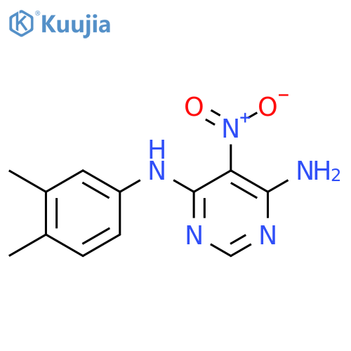 N4-(3,4-dimethylphenyl)-5-nitropyrimidine-4,6-diamine structure