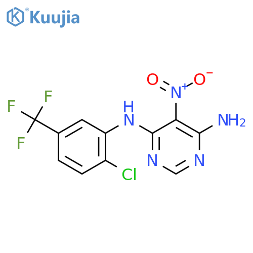 N4-2-chloro-5-(trifluoromethyl)phenyl-5-nitropyrimidine-4,6-diamine structure