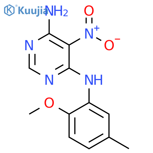 N4-(2-methoxy-5-methylphenyl)-5-nitropyrimidine-4,6-diamine structure