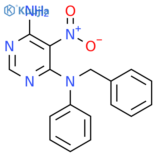 N4-benzyl-5-nitro-N4-phenylpyrimidine-4,6-diamine structure