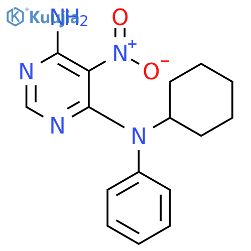 N4-cyclohexyl-5-nitro-N4-phenylpyrimidine-4,6-diamine structure