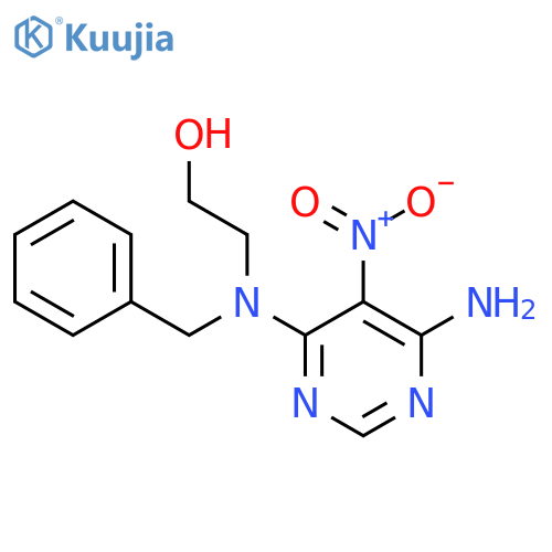 2-[(6-amino-5-nitropyrimidin-4-yl)(benzyl)amino]ethan-1-ol structure