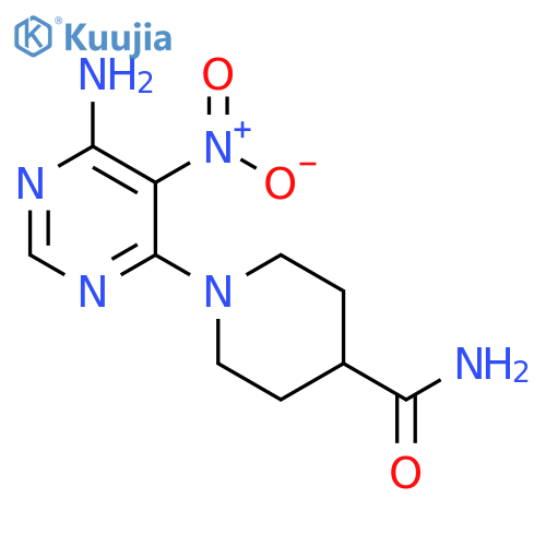 1-(6-amino-5-nitropyrimidin-4-yl)piperidine-4-carboxamide structure