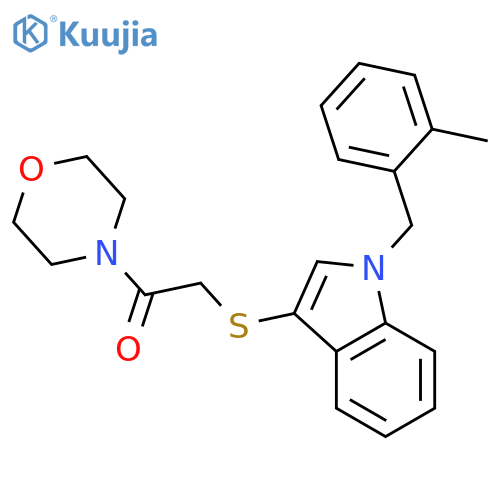 2-({1-(2-methylphenyl)methyl-1H-indol-3-yl}sulfanyl)-1-(morpholin-4-yl)ethan-1-one structure