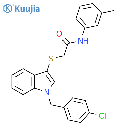 2-({1-(4-chlorophenyl)methyl-1H-indol-3-yl}sulfanyl)-N-(3-methylphenyl)acetamide structure