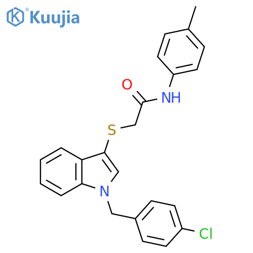2-({1-(4-chlorophenyl)methyl-1H-indol-3-yl}sulfanyl)-N-(4-methylphenyl)acetamide structure