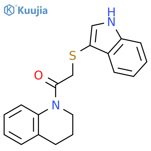 2-(1H-indol-3-ylsulfanyl)-1-(1,2,3,4-tetrahydroquinolin-1-yl)ethan-1-one structure