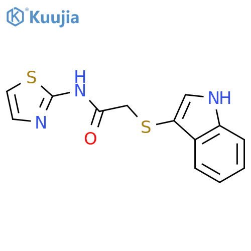 2-(1H-indol-3-ylsulfanyl)-N-(1,3-thiazol-2-yl)acetamide structure