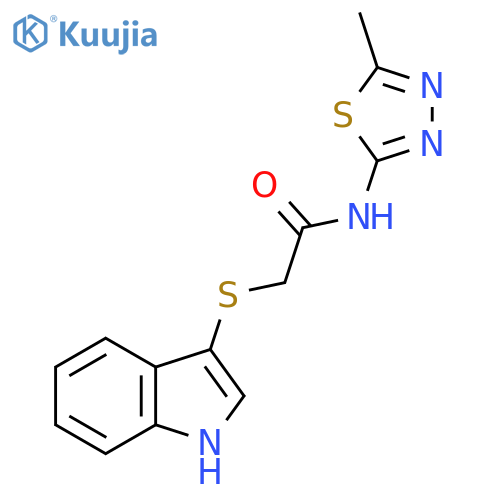 2-(1H-indol-3-ylsulfanyl)-N-(5-methyl-1,3,4-thiadiazol-2-yl)acetamide structure